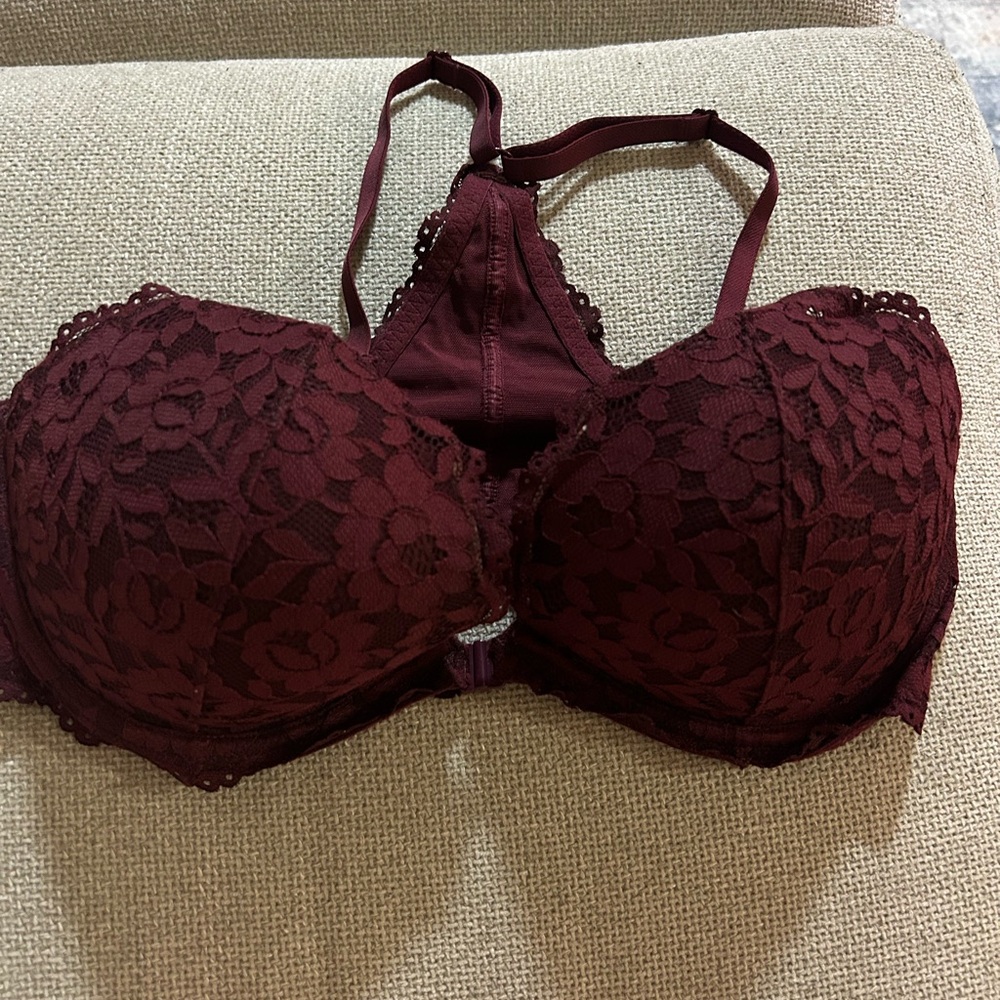 PINK Victoria's Secret Lace Bralette - Deep Burgundy